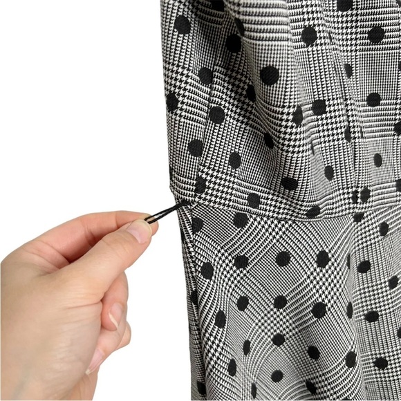 Elle Gray Glen Plaid Polka Dot Houndstooth Fit & Flare Sleeveless Dress - Picture 8 of 14